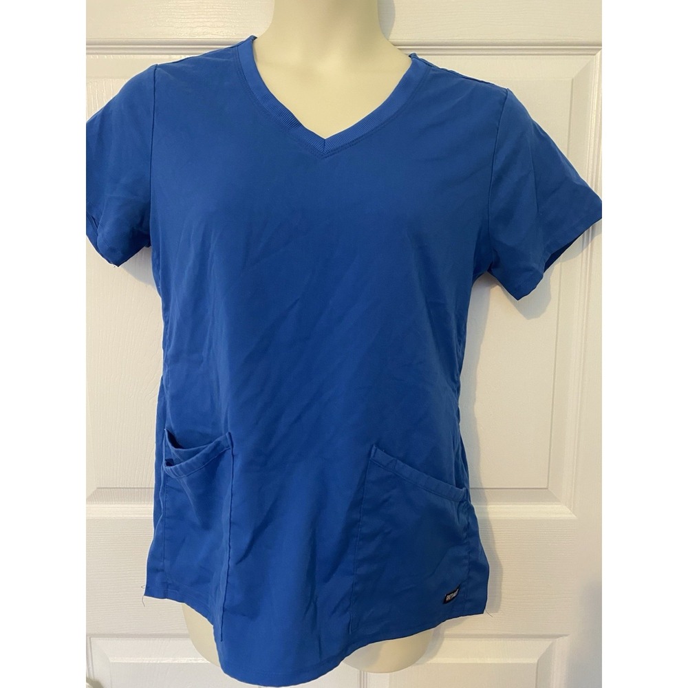 Greys Anatomy Barco Scrub Top Royal‎ Blue Spandex Stretch Top Medium M